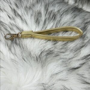 Gold faux Leather Wrist Strap